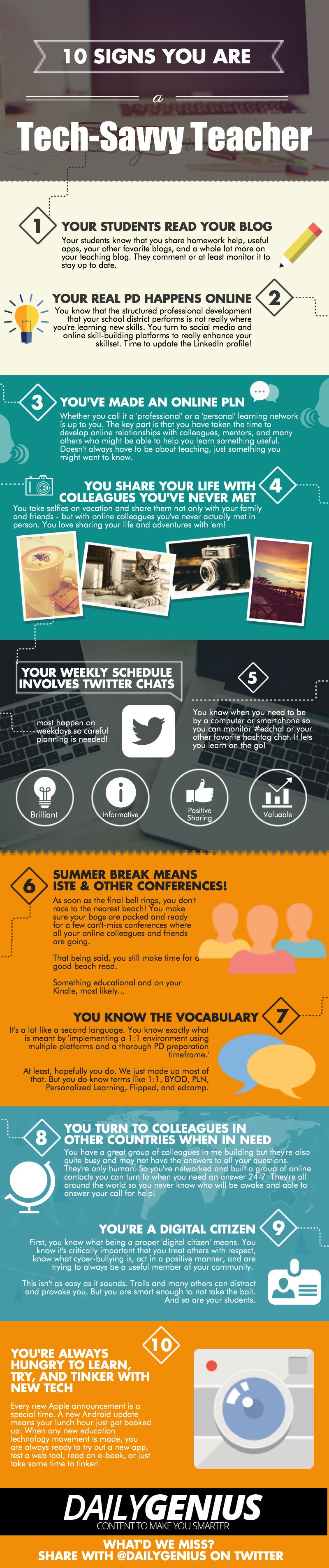 10 Signs You Are a Tech-Savvy Teacher Infographic