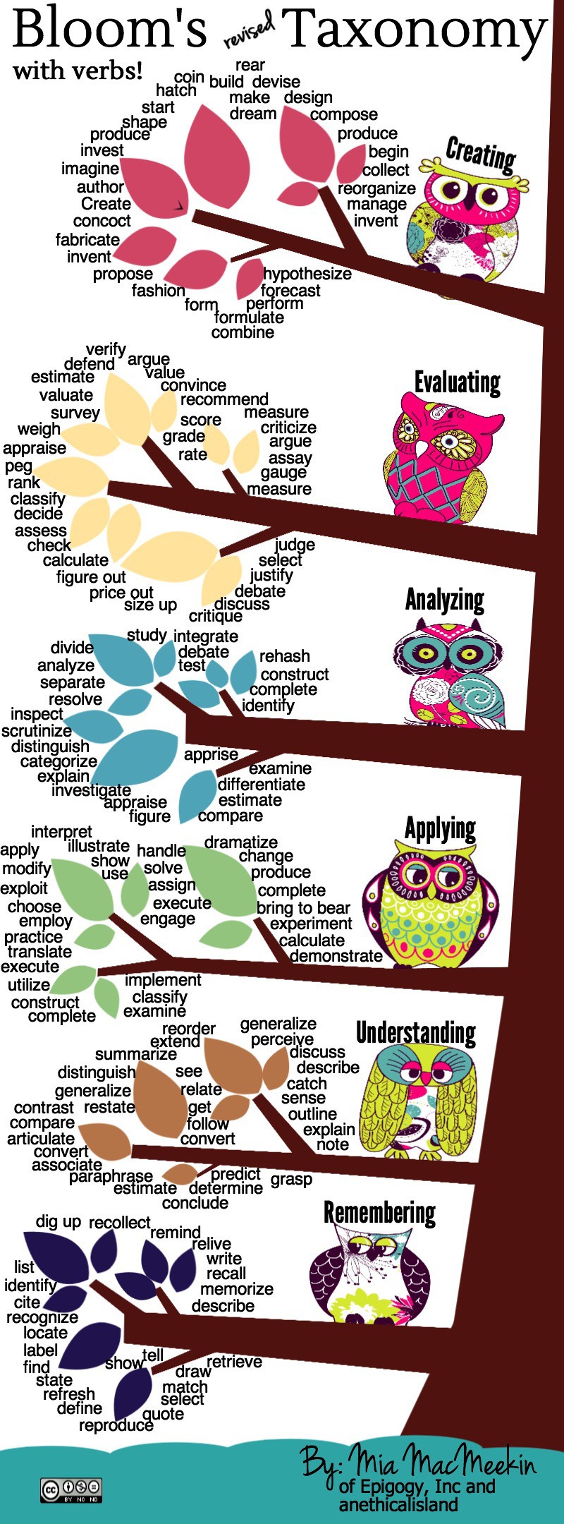 Infographic of Bloom’s Revised Taxonomy Action Verbs