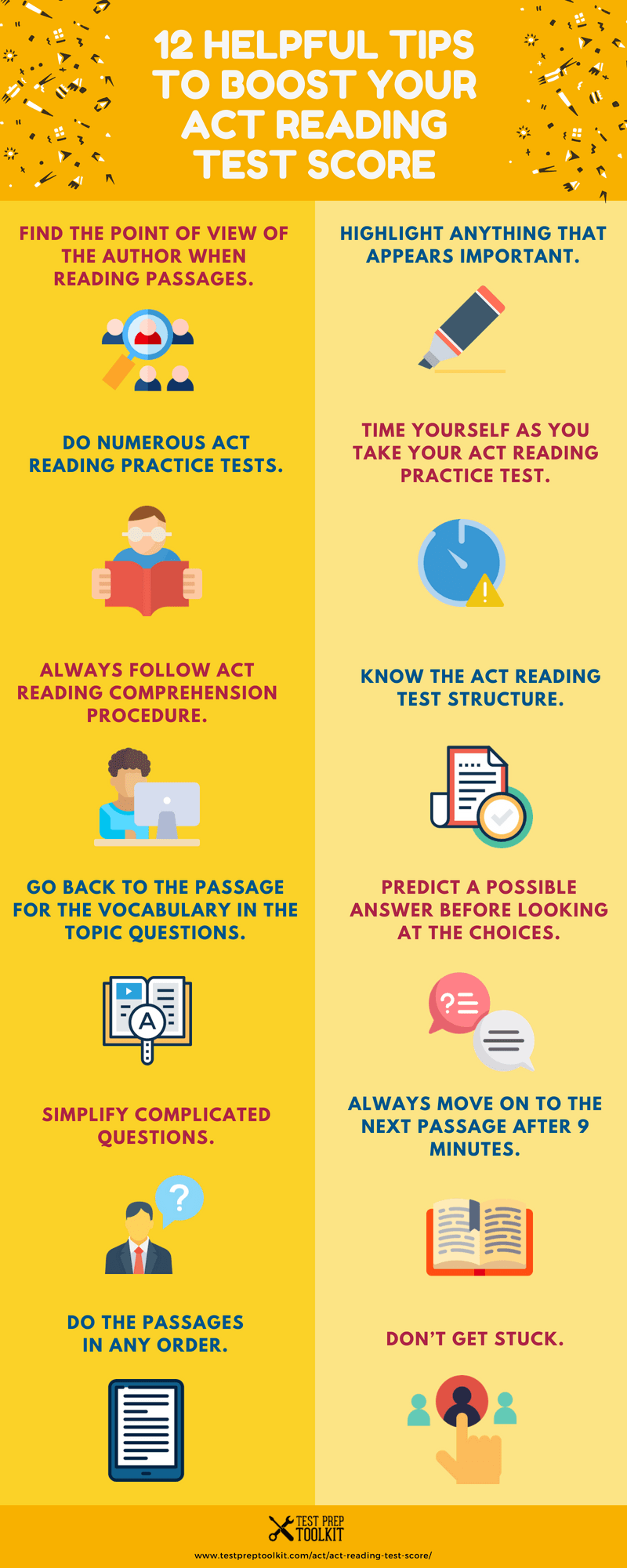 12 Helpful Tips To Boost Your ACT Reading Test Score Infographic E Learning Infographics