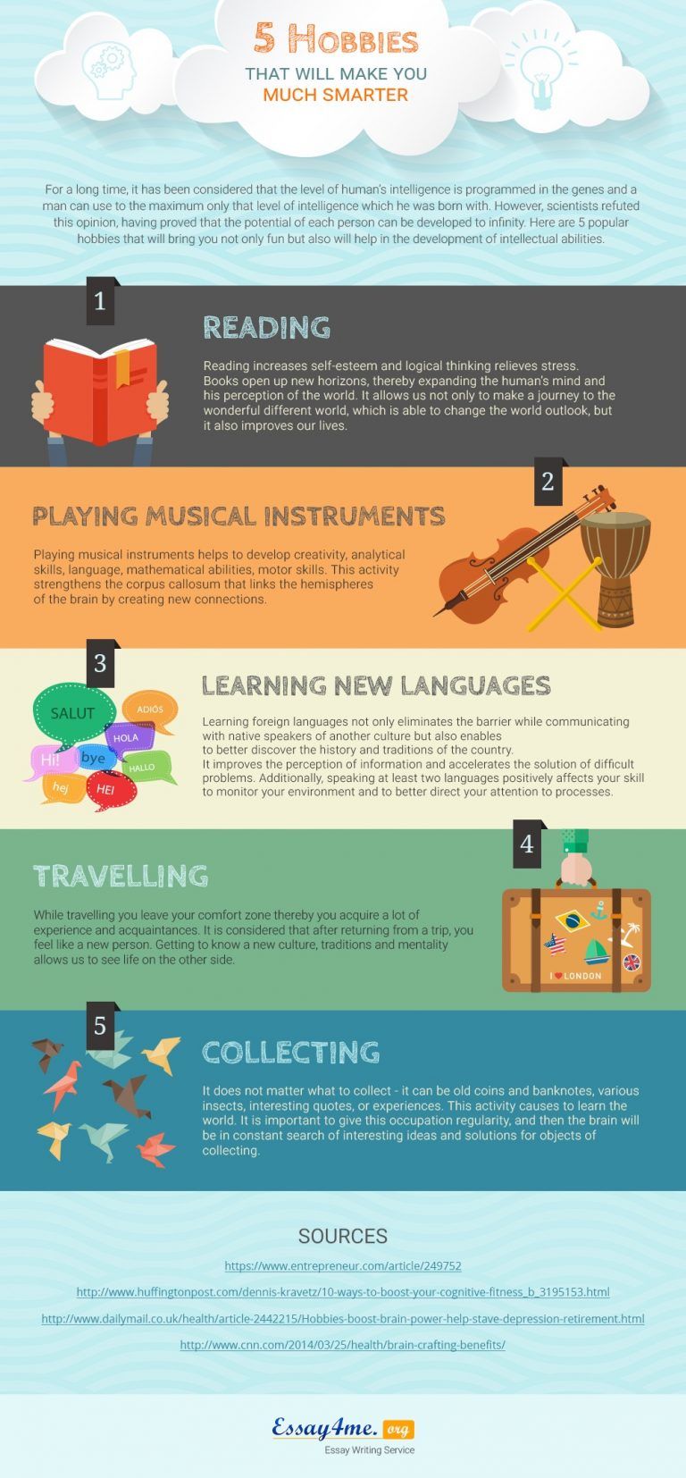 5 Hobbies That Will Make You Much Smarter Infographic - e-Learning ...