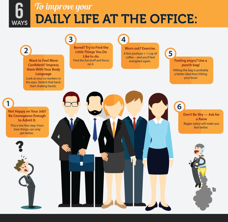 6 Ways to Improve Your Daily Life At The Office Infographic - e-Learning  Infographics