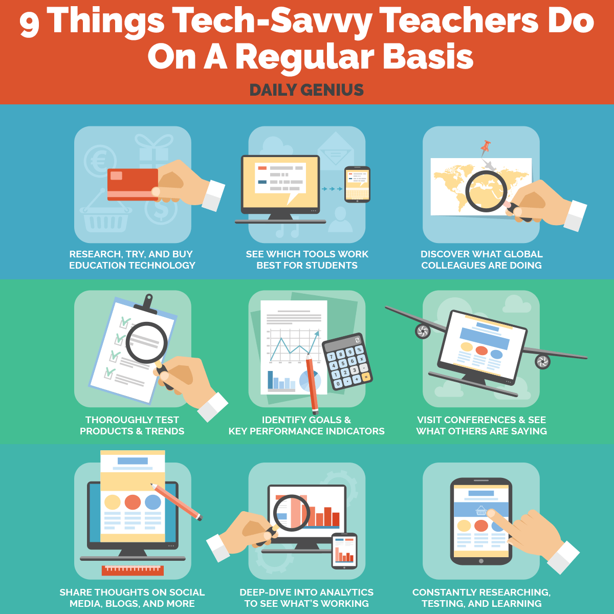 9 Things Tech-Savvy Teachers Do On A Regular Basis Infographic - e