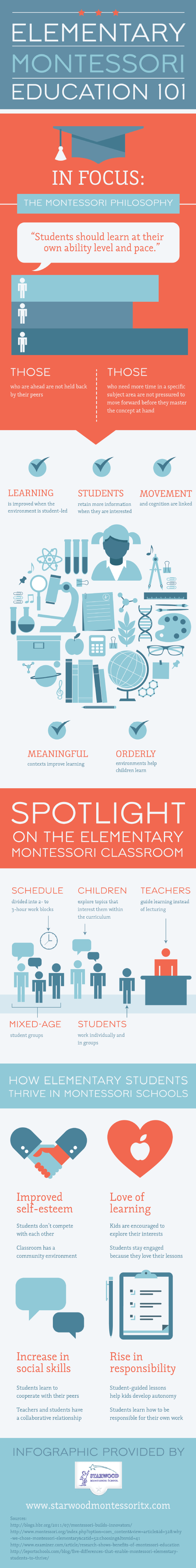 Elementary Montessori Education Infographic